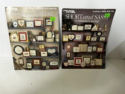 Miniature Cross Stitch Sayings Short and Sassy Short and Sweet 2 Booklets  - Image 1 of 2