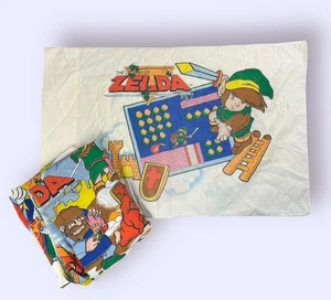 1988 Nintendo Super Mario Bros The Legend of Zelda Flat Twin Sheet & Pillowcase - Picture 1 of 7