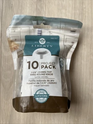 Paquete de 10 perillas redondas Liberty de níquel satinado P40052-SN-U1 1-1/4" paquete sellado Foto 1 de 2