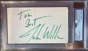 JOHN WILLIAMS SIGNED INDEX CARD PSA ENCAPSULATED STAR WARS VINTAGE RARE COMPOSER - Picture 1 of 2