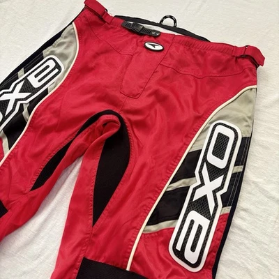 复古 AXO 摩托车裤 MX 03 Dirt 自行车 90 年代红色/黑色 40 码 — 第 1/4 张图片