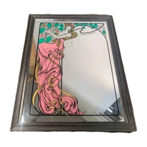 Vintage Moët & Chandon Picture Mirror Art Nouveau Drinks Advertising Framed A20 - Picture 1 of 17