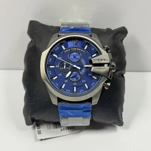 Reloj para hombre Diesel DZ4329 Mega Chief esfera azul chapado en metal armado acero inoxidable - Imagen 1 de 4