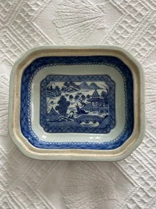 Tazón de verduras cantón azul blanco exportación china piedra de hierro asiática pesada - Imagen 1 de 16