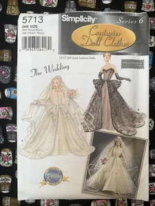*OOP* Simplicity  #5713 Doll Museum Collection Pattern for 11 1/2” fashion dolls - Picture 1 of 3