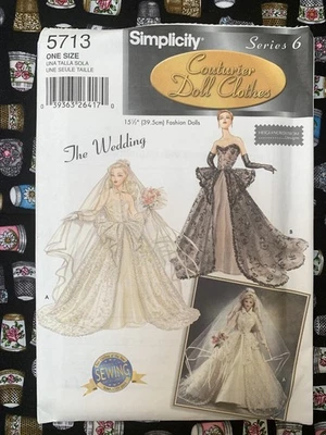 *OOP* Simplicity  #5713 Doll Museum Collection Pattern for 11 1/2” fashion dolls - Image 1 of 3