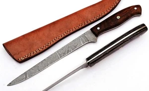 Handmade Damascus Steel Fillet Knife Hunting Fishing Chef Kitchen Knife - Picture 1 of 7