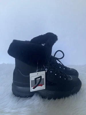 FILA Women’s Black High Top W/Fur Tactical Boots Sz 9 NWT - Image 1 of 4