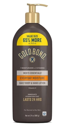 GOLD BOND Men's Essentials Everyday Moisture Daily Body & Hand Lotion with Vitam - Image 1 of 4