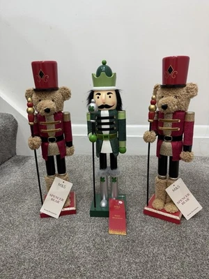 M&S Nutcrackers Christmas Decorations Spencer Bear £29 LAST ONE  - Image 1 of 4