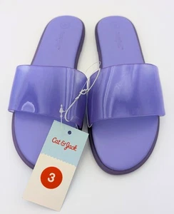 Cat & Jack Sawyer Jelly Slides Niñas Talla 3 - Sandalias Púrpura Zapatos de Verano (NUEVO CON ETIQUETAS) - Imagen 1 de 5
