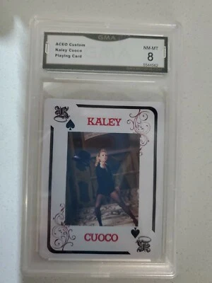 KALEY CUOCO ACEO CUSTOM PLAYING CARD KD GRADED 8 THE BIG BANG THEORY Flight Atte - Image 1 of 2