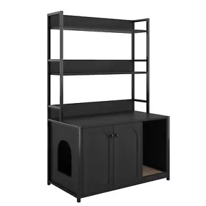 Large Cat Litter Box Enclosure Hidden Cat Washroom Furniture Wooden Cat House - Picture 1 of 6
