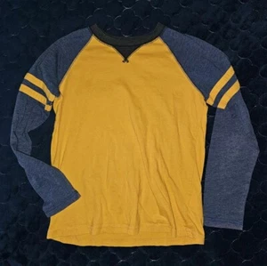 Boys long sleeve yellow & blue t-shirt Lands' End Small - Picture 1 of 4