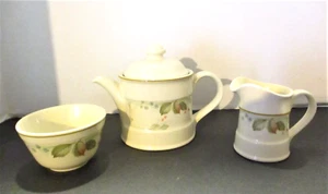 Vtg Steelite International Small Teapot Creamer & Sugar Bowl Set - Picture 1 of 10