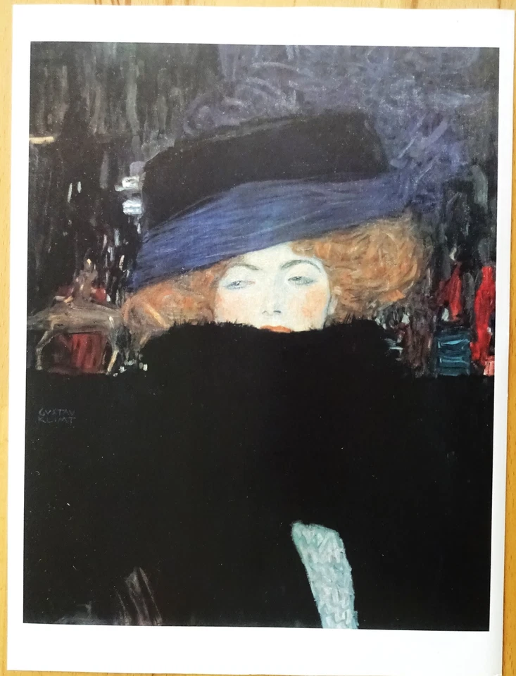 Gustav Klimt "Frau mit Hut"  Druck  1909  30 x 22  cm - Bild 1 von 1