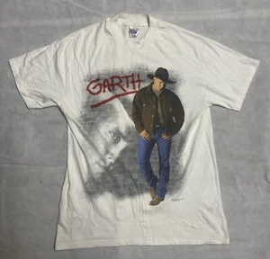 Garth Brooks T Shirt 1996 Single Stitch Mens White Beffy Hanes 90s Large L - Picture 1 of 10