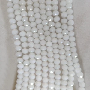 48pcs 6mm Frosted White Glass Rondelle Beads DIY AUS Free Postage D05 - Picture 1 of 5