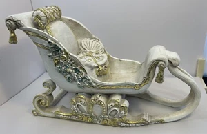 12 Zoll Antik Verziert Weihnachten Gold Glitzer Rollenschlitten Shabby Chic Viktorianisch - Bild 1 von 5