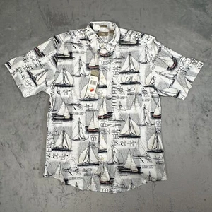 Natural Issue Wrinkle Free Sailboat Nautical Collared Button Down Shirt NWT Sz S - Picture 1 of 4