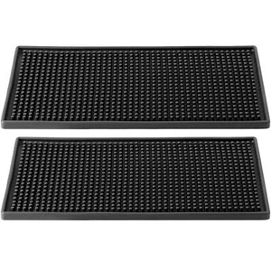 Paquete de 2 alfombrillas de servicio de barra de goma de 12 x 6 pulgadas, alfombrilla de derrame de barra de goma antideslizante, B... - Imagen 1 de 5