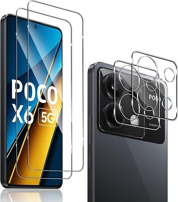 2X Schutzglas ( Display + Kamera ) für Xiaomi POCO X6 5G Panzerfolie Full 9H