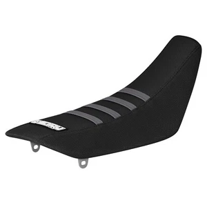 2002-2022 Kawasaki KLX 110 gripper seat cover all BLACK w/ GREY ribs #71 - Picture 1 of 5