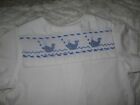 Vintage Smocked Boys Sz 4 Sailor Shirt Hand Embroidered Whales Nautical