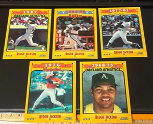 REGGIE JACKSON 5 KARTEN LOT 1988 SCORE TRIBUTE CARDS A'S ORIOLE ANGELS YANKEES HOF - Bild 1 von 1