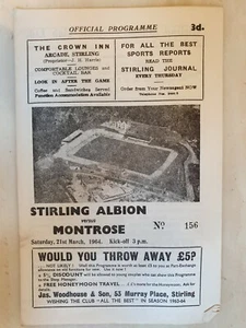 1963/64 Liga Escocesa Starling Albion v Montrose - 21 de marzo - Imagen 1 de 3