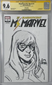Magnífico boceto original de Kamala Khan de Ryan Stegman de Ms Marvel 1 CGC 9.6 - Imagen 1 de 1