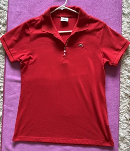 Lacoste Polo Shirt Woman Size 48 Casual T-Shirt Cotton Large Activewear - Picture 1 of 9