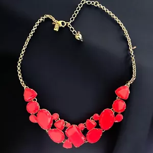 Kate Spade Color Pop Halskette rot goldfarben Latz Vintage - Bild 1 von 8