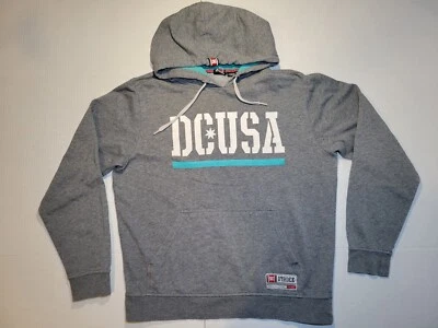 Vintage Y2K DC Shoe Co Rob Dyrdek USA Skater Hoodie Grey Teal Mens M Drawstrings - Image 1 of 4