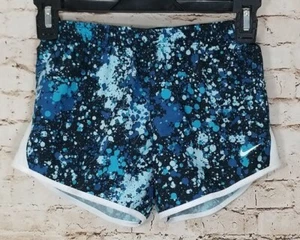 Nike Dri Fit Girls Sz Small Athletic Running Shorts Drawstring Waist Lined Blue - Picture 1 of 11