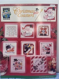 TRUE COLORS Counted Cross Stitch Leaflet - CHRISTMAS COASTERS - Michele Johnson - Picture 1 of 2