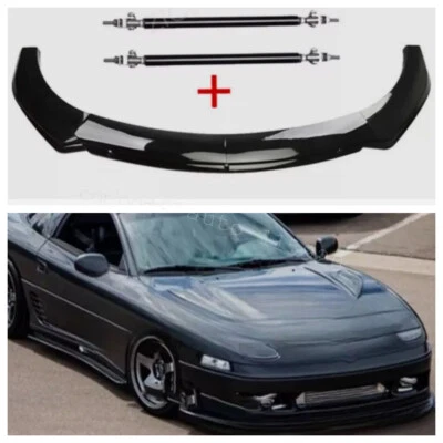 Black Front Bumper Spoiler Splitter Lip+Strut Rod For Mitsubishi 3000GT US STOCK Foto 1 de 4
