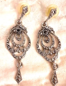 Nuevos pendientes colgantes Boho tono plata intrincados 2.5" - Imagen 1 de 2
