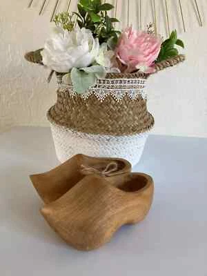 28 ⚜️ Ancien Petit Sabot Déco en Bois Vintage Longueur 15 Cm - Photo 1/4