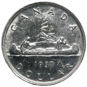 1937 Canada $1 Dollar Silver #23733 - Picture 1 of 4