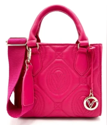 Mini Bolso Bandolera Valentino Orlandi Acolchado Rosa Caliente Italia Foto 1 de 4