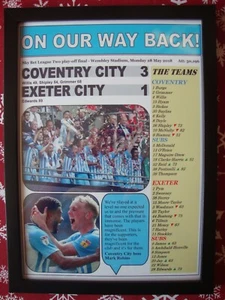 Coventry City 3 Exeter City 1 - 2018 League Two Play-off Finale - gerahmter Druck - Bild 1 von 2