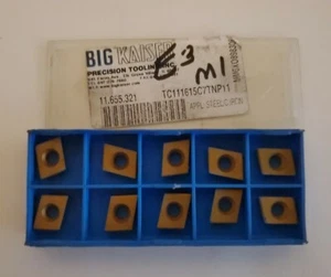 Paquete de 10 insertos idexables Big Kaiser TC 111615C7TNP11 - Imagen 1 de 1