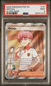 Pokemon Prismatic Evolutions Ortega Ultra Rare 141/131 PSA 9 - Picture 1 of 2