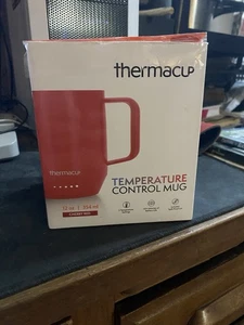 THERMACUP Temperaturkontrolle Kaffeebecher 12 Unzen beheizt rot Neu im Karton keine Glut - Bild 1 von 4