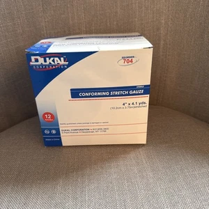 Dukal 704 konforme Stretch-Mullbinden, unsteril 4 Zoll x 4,1 Yards - 12 Rollen - Bild 1 von 5