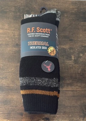 R.F. Scott Men's Thermal Insulated Work Black Socks Size 7-11 NEW - Image 1 of 4