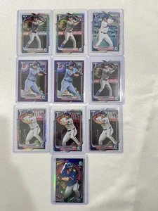 2024 Bowman Evan Carter Corey Seager Wyatt Langford Rookie Lot Texas Rangers - Picture 1 of 6