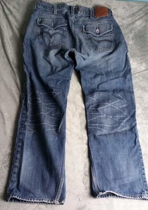 Levi's Slim Fit Straight Jeans Herren 38x31, Blau Bootcut Waschung Pattentaschen Western - Bild 1 von 14