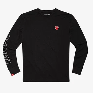 T-shirt Manica Lunga da Uomo Originale Ducati Logo Black 98771208 - Imagen 1 de 3
